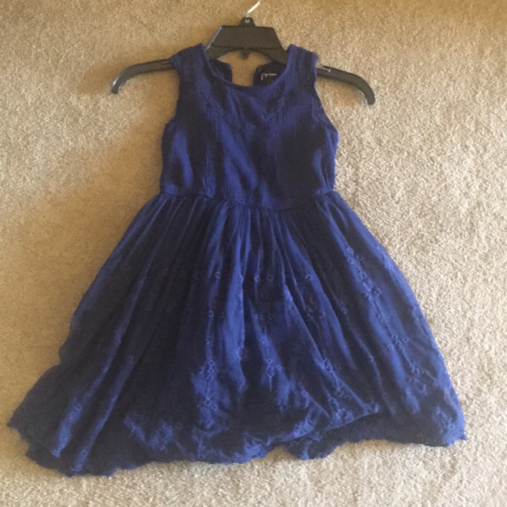 Navy blue dress with flowers